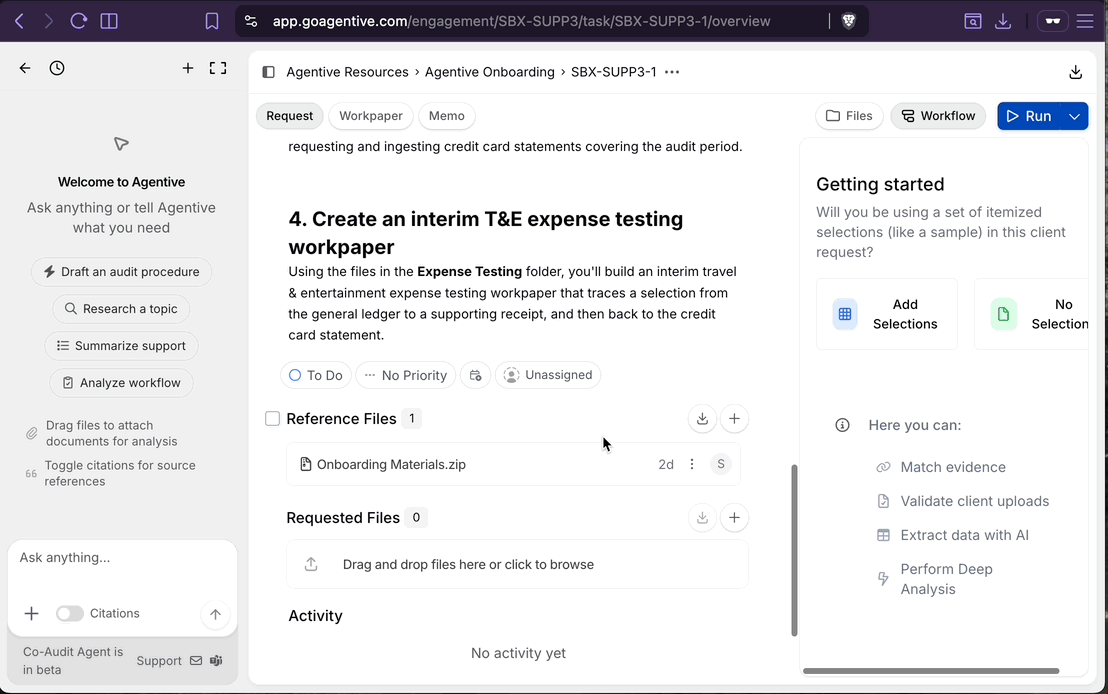 Create the new request in Punchcard
