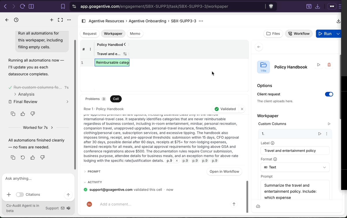 Adding a custom accounting policy from the memo settings