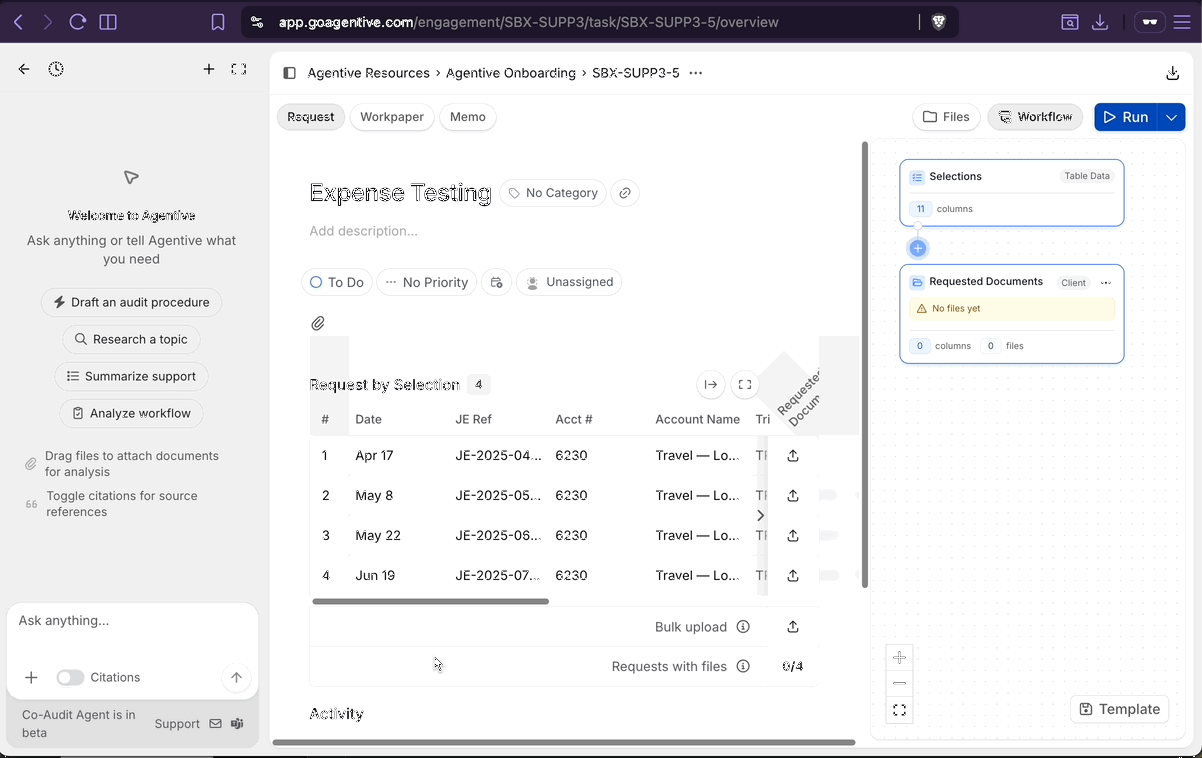 Use Co-Audit to create your request