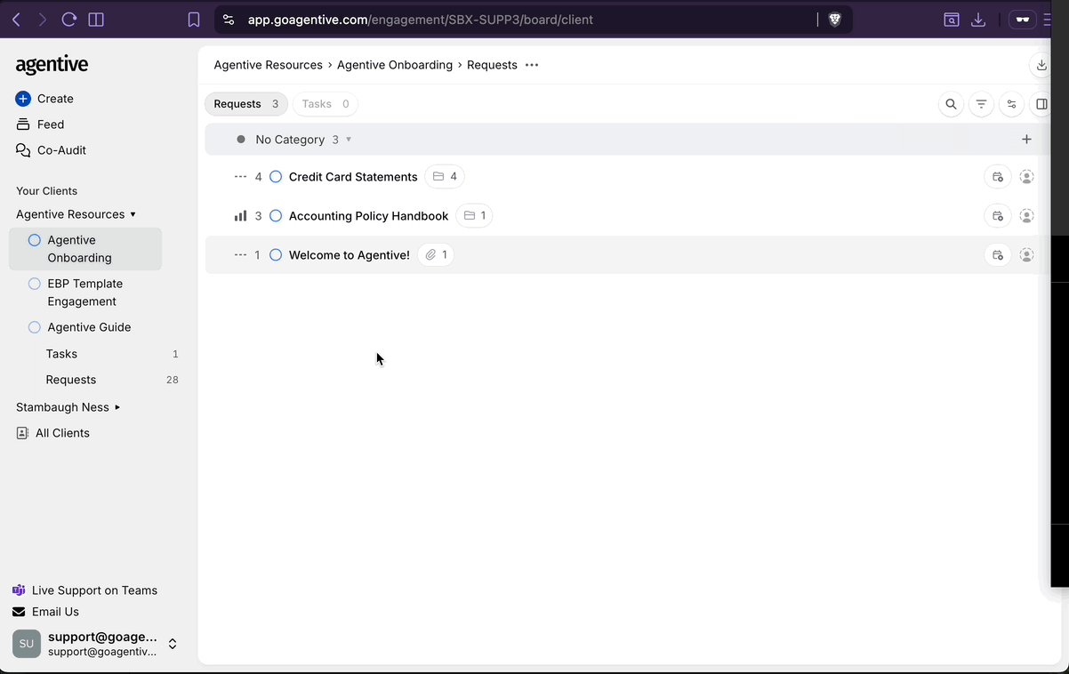 Creating a new request