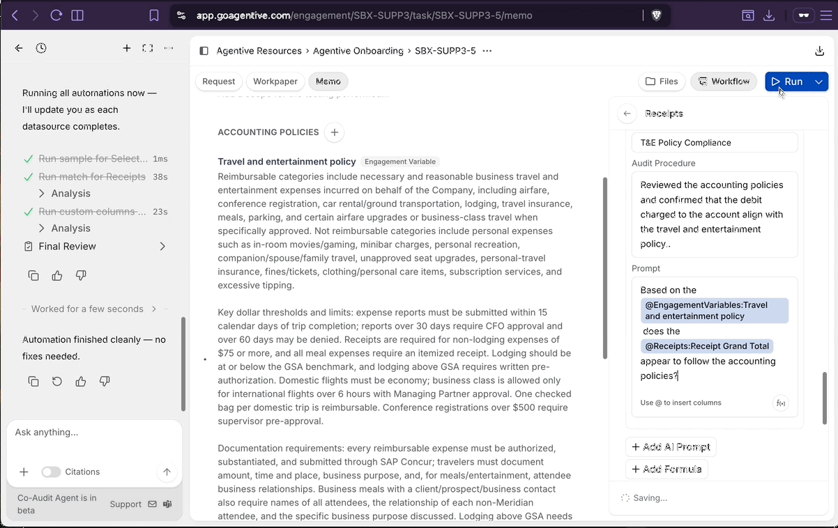 Iterating on a prompt and rerunning the column