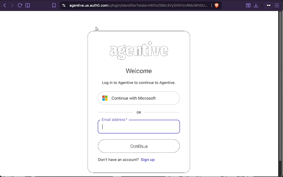 Punchcard login screen